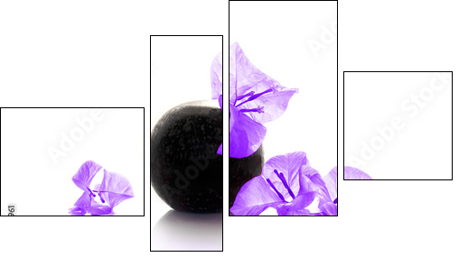 Composition zen avec bougainvillÃ©e violette  - Obraz czteroczęściowy, Fortyk