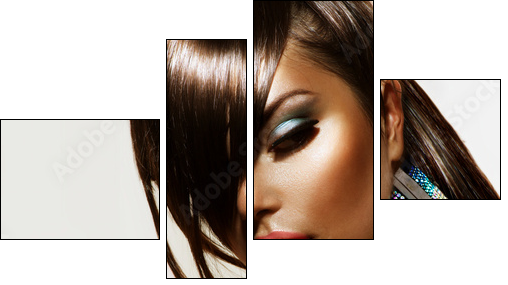 Fashion Beauty Girl. Stylish Haircut and Makeup  - Obraz czteroczęściowy, Fortyk