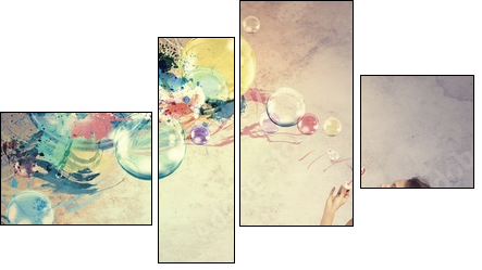 Creative fashion with soap ball  - Obraz czteroczęściowy, Fortyk