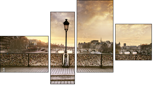 Pont des arts Paris  - Obraz czteroczęściowy, Fortyk