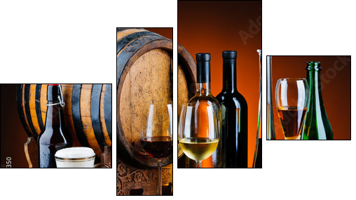 Alcoholic drinks  - Obraz czteroczęściowy, Fortyk