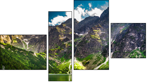 Rocky Mountains in summer and blue sky  - Obraz czteroczęściowy, Fortyk