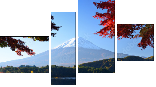 Mt. Fuji in the Autumn from Lake Kawaguchi, Japan  - Obraz czteroczęściowy, Fortyk