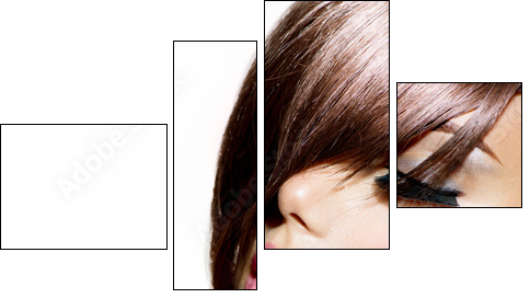 Hairstyle. Beauty Model Girl Portrait with Perfect Makeup  - Obraz czteroczęściowy, Fortyk