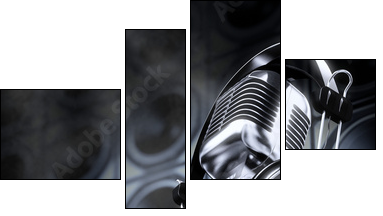 Microphone and headphones  - Obraz czteroczęściowy, Fortyk