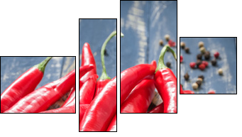 Piekielne czerwone chilli  - Obraz czteroczęściowy, Fortyk