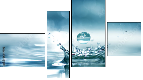 Splash water  - Obraz czteroczęściowy, Fortyk