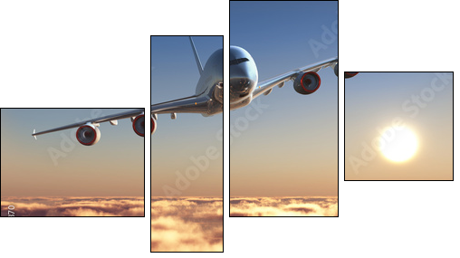 Passenger plane  - Obraz czteroczęściowy, Fortyk