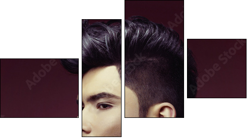 Man with stylish haircut  - Obraz czteroczęściowy, Fortyk