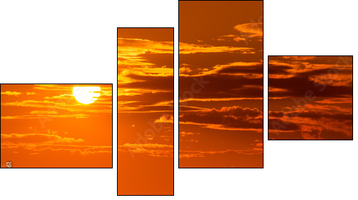 Sunset orange sky background at evening  - Obraz czteroczęściowy, Fortyk
