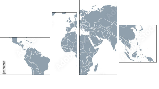 Polityczna mapa świata – praktyczny modernizm
 - Obraz czteroczęściowy, Fortyk