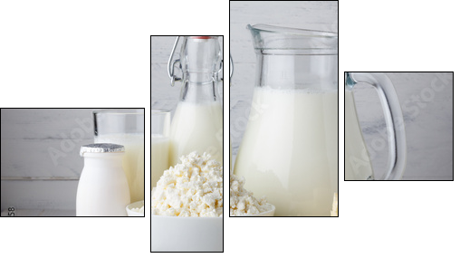 Dairy products  - Obraz czteroczęściowy, Fortyk