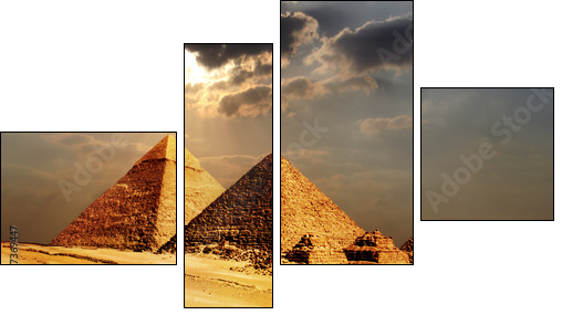 giza pyramids, cairo, egypt  - Obraz czteroczęściowy, Fortyk