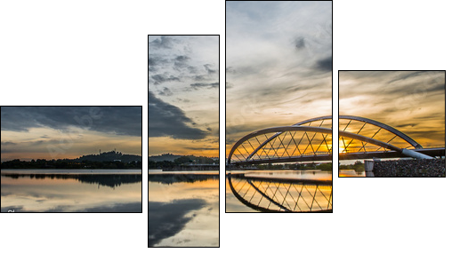 Sunrise at a bridge in Putrajaya, Malaysia  - Obraz czteroczęściowy, Fortyk