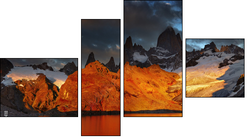 Mount Fitz Roy, Patagonia, Argentina  - Obraz czteroczęściowy, Fortyk