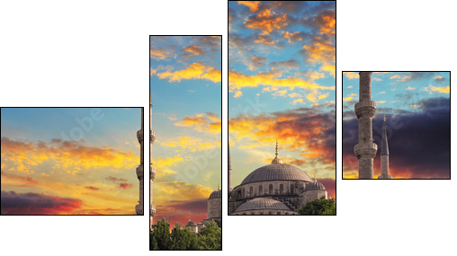 Blue mosque in Istanbul  - Obraz czteroczęściowy, Fortyk