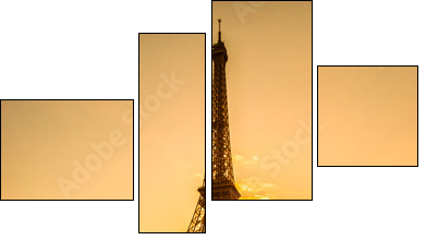 Eiffel tower at sunrise, Paris.  - Obraz czteroczęściowy, Fortyk