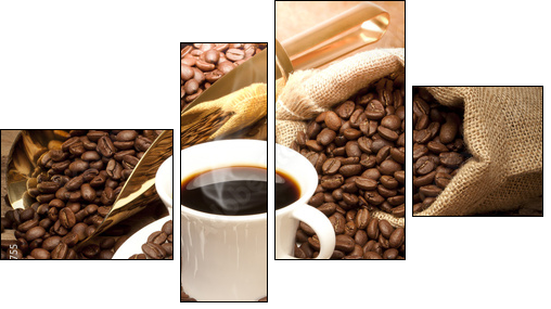 coffee  - Obraz czteroczęściowy, Fortyk