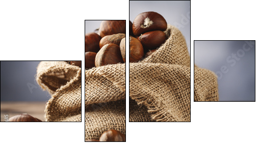 chestnuts in jute  - Obraz czteroczęściowy, Fortyk