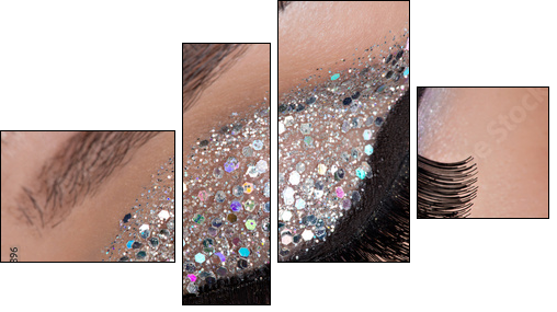 Woman eye with fashion makeup  - Obraz czteroczęściowy, Fortyk