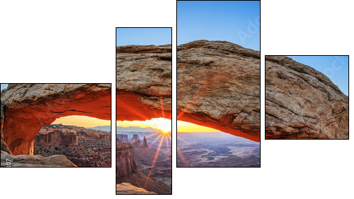 Famous sunrise at Mesa Arch  - Obraz czteroczęściowy, Fortyk