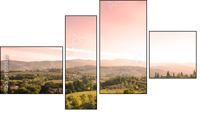 beautiful tuscan landscape  - Obraz czteroczęściowy, Fortyk