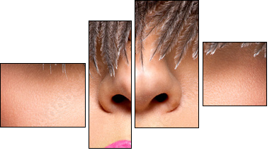  Closeup Beautiful female lips with pink  lipstick  - Obraz czteroczęściowy, Fortyk