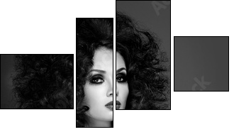 Beautiful woman with fashion hairstyle  - Obraz czteroczęściowy, Fortyk