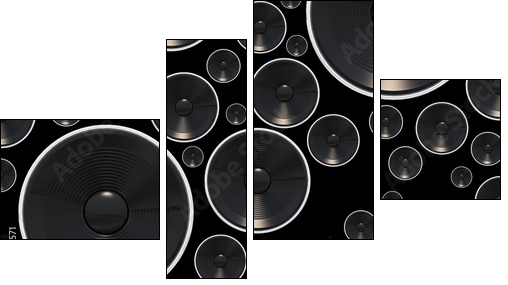 Loud Speakers Background  - Obraz czteroczęściowy, Fortyk