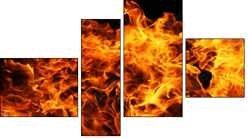 Fire  - Obraz czteroczęściowy, Fortyk