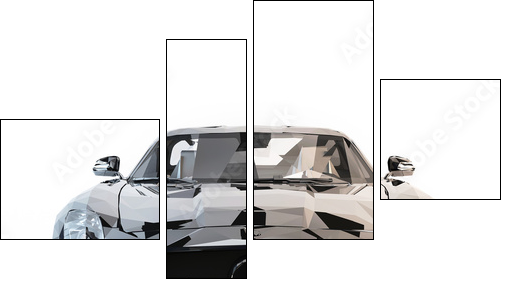 Abstract Car isolated. Illustration  - Obraz czteroczęściowy, Fortyk