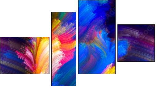 Color Flower  - Obraz czteroczęściowy, Fortyk