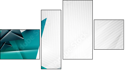 Geometric shape abstract triangle background  - Obraz czteroczęściowy, Fortyk