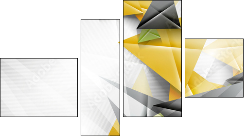 Geometric shape abstract triangle background  - Obraz czteroczęściowy, Fortyk