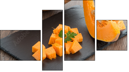 Sliced pumpkin  - Obraz czteroczęściowy, Fortyk