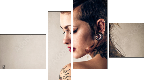 tattoos and beauty  - Obraz czteroczęściowy, Fortyk
