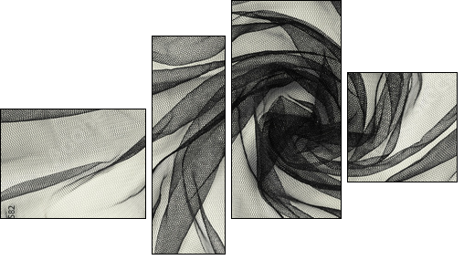 Black tulle background  - Obraz czteroczęściowy, Fortyk