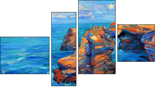 Cliffs and ocean  - Obraz czteroczęściowy, Fortyk