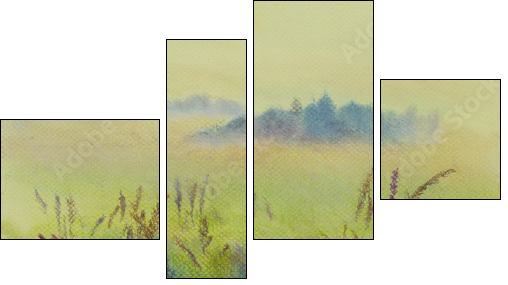 pastel landscape  - Obraz czteroczęściowy, Fortyk