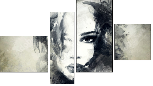 abstract  woman portrait  - Obraz czteroczęściowy, Fortyk