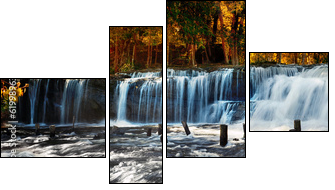 Tropical rainforest landscape with Kulen waterfall in Cambodia  - Obraz czteroczęściowy, Fortyk