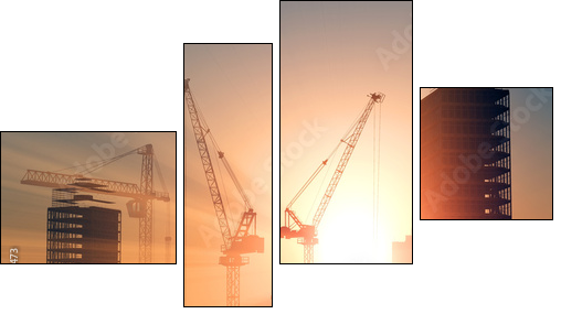 Construction crane  - Obraz czteroczęściowy, Fortyk