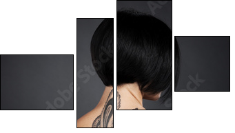 beautiful young lady with back tattoo.  - Obraz czteroczęściowy, Fortyk