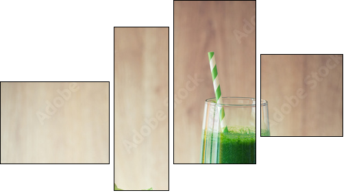 Kale smoothie  - Obraz czteroczęściowy, Fortyk