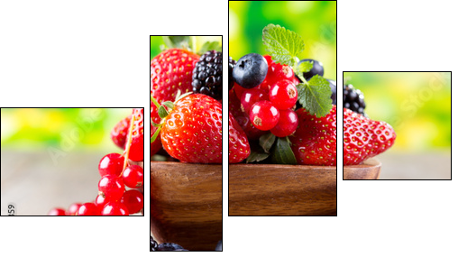 fresh berries  - Obraz czteroczęściowy, Fortyk