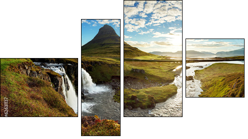 Panorama - Iceland landscape  - Obraz czteroczęściowy, Fortyk