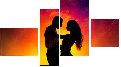 Tango – portret pary - Obraz czteroczęściowy, Fortyk