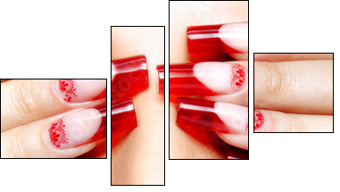 Acrylic nails manicure  - Obraz czteroczęściowy, Fortyk