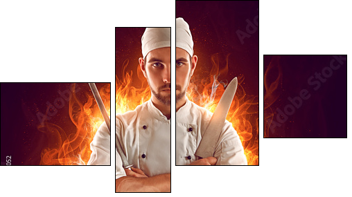 Cook Hero  - Obraz czteroczęściowy, Fortyk