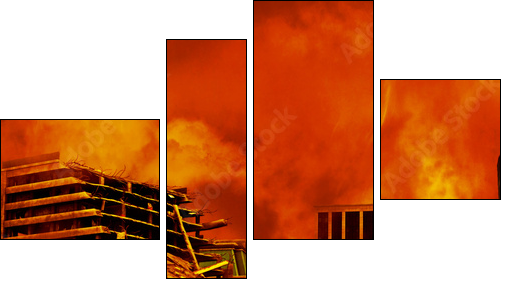 Red Destruction  - Obraz czteroczęściowy, Fortyk